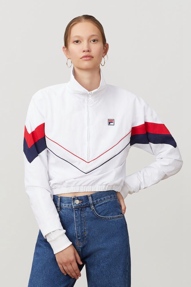 Fila Jacket Womens White - Chiaki Wind - Philippines 3940128-CS